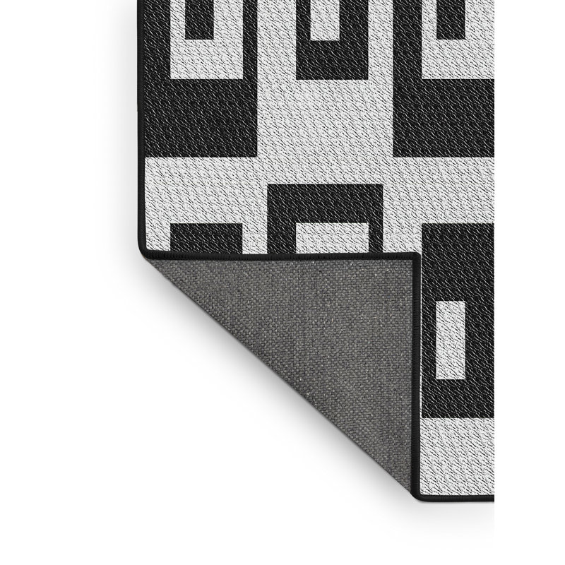 Tapis noir/blanc à motifs, Rectangle 2 pi x 3 pi