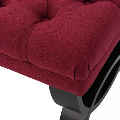 Repose-pieds - capitonné à boutons classiques avec coutures en losange pour le salon | Bois