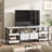 Modern-Industrial TV Stand with 2 Fabric Drawers, Entertainment Center for TVs Up to 75", Media Console with Storage Shelves, Open Design & Metal Frame-1215067920-1215067919