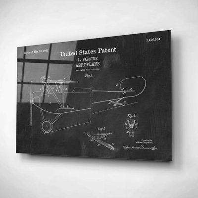 " Aeroplane Blueprint Patent Chalkboard "