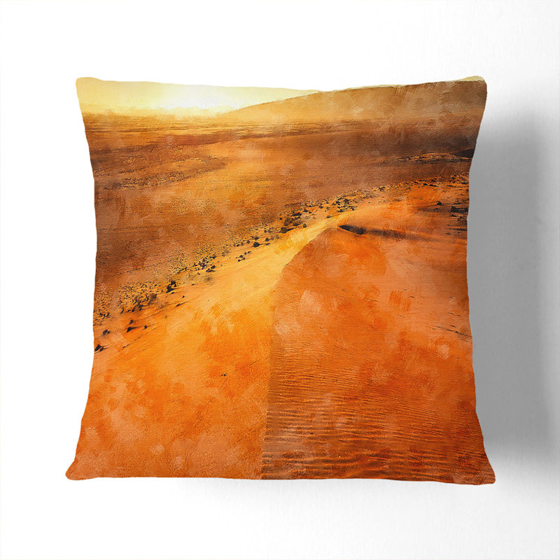 Exploring The Desert In Namibia Painting Square Throw Cushion, Stone, 55cm H x 55cm W x 20cm D