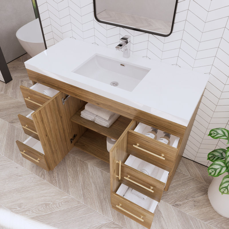 Ensemble de meuble-lavabo simple 48 po Maplesville, Chêne naturel