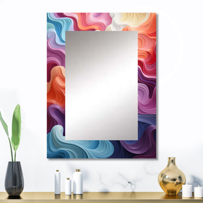 Multicolore Op Art Illusory Profondeur II - miroir mural Op Art, miroir décoratif moderne, impression d'art en métal