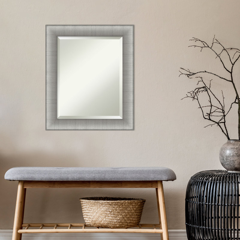 Miroir d'appoint mural Peltz, 24,75 po x 20,75 po, Nickel