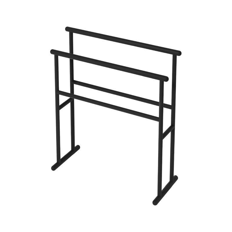 Yoku Floor Mounted Towel Stand, Black Oak