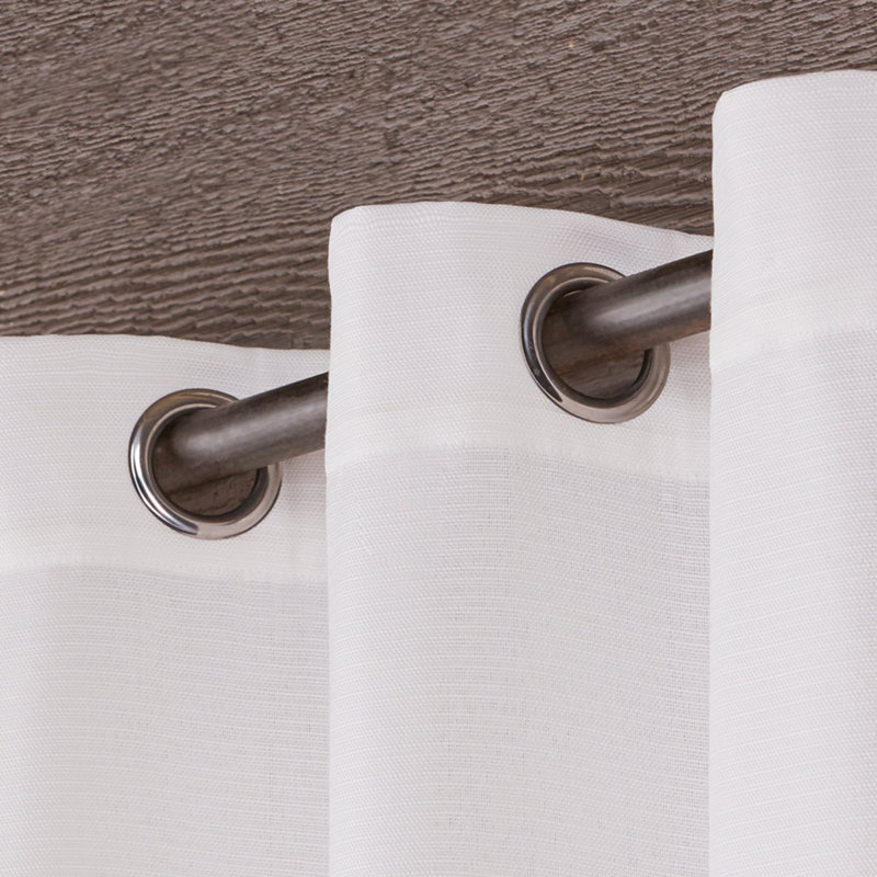 Breanna Semi Sheer Curtain Pair, White, 54" W x 84" L