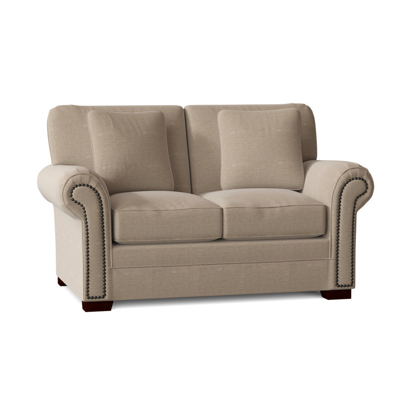 Adrena Loveseat, Peyton Gray Performance Twill, Dark Brass, No