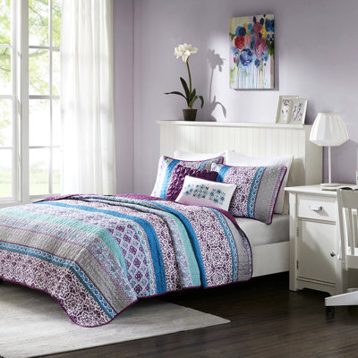 Courtepointe réversible mauve Global