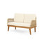 Ensemble de conversation d'extérieur en bois d'acacia avec corde 4 pièces