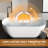 KAKUSIGA 68.9" Freestanding Soaking Bathtub, Matte White Solid Surface Stone Resin Tub