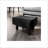 Ottomans Set of 2, Contemporary Black Leatherette with Solid Wood Legs | Black | Wood