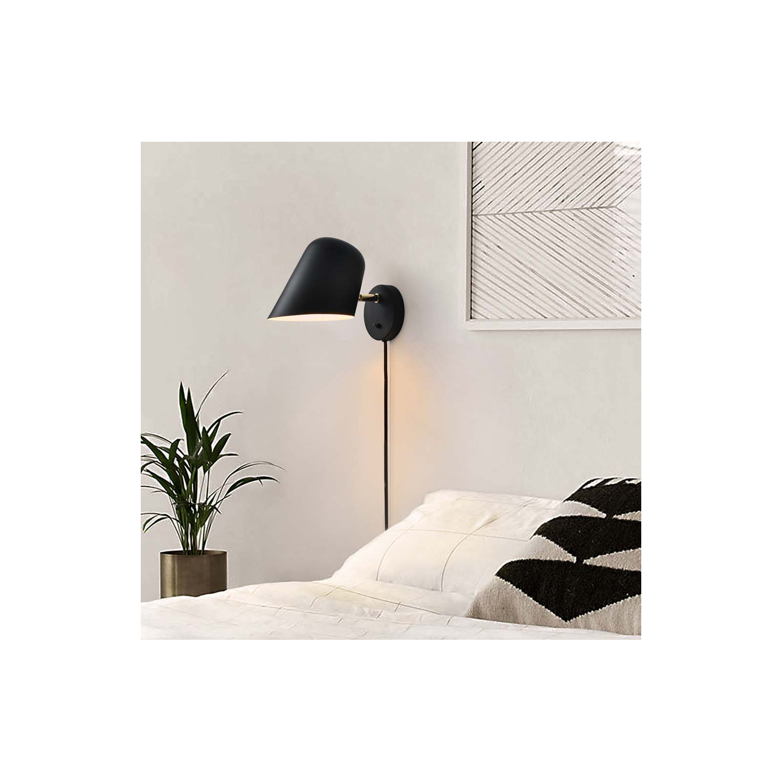 Culver Wall Sconce - plug-in, Matte Black
