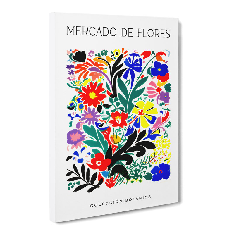Botanical Flower Market Exhibition No.3 - Wrapped Canvas