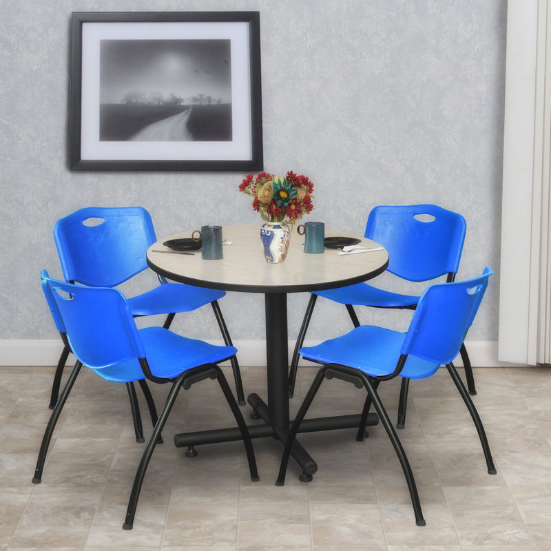 Table de salle de repos Nicklo, Érable, Bleu