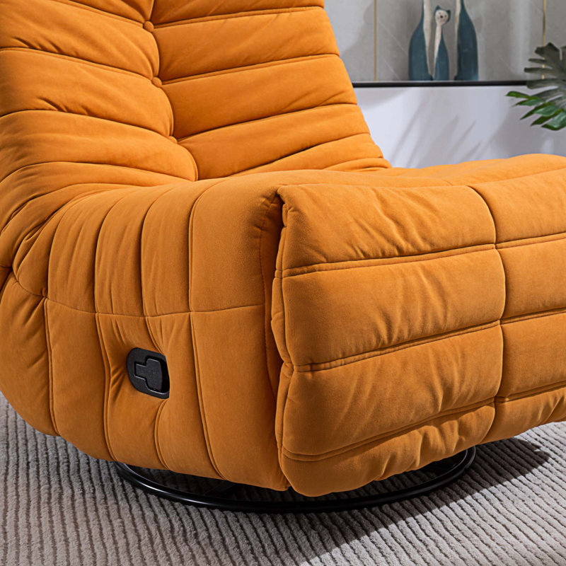 Chaise berçante Priti Soild, Velours orange