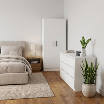 Ensemble de chambre à coucher blanche deux pièces
