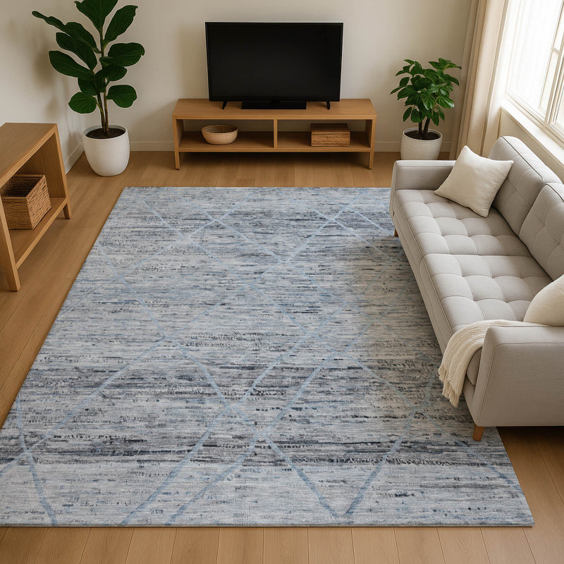Premium Machine Washable Honig AMF1658 Diamonds Rug, Rectangle 10' x 14'