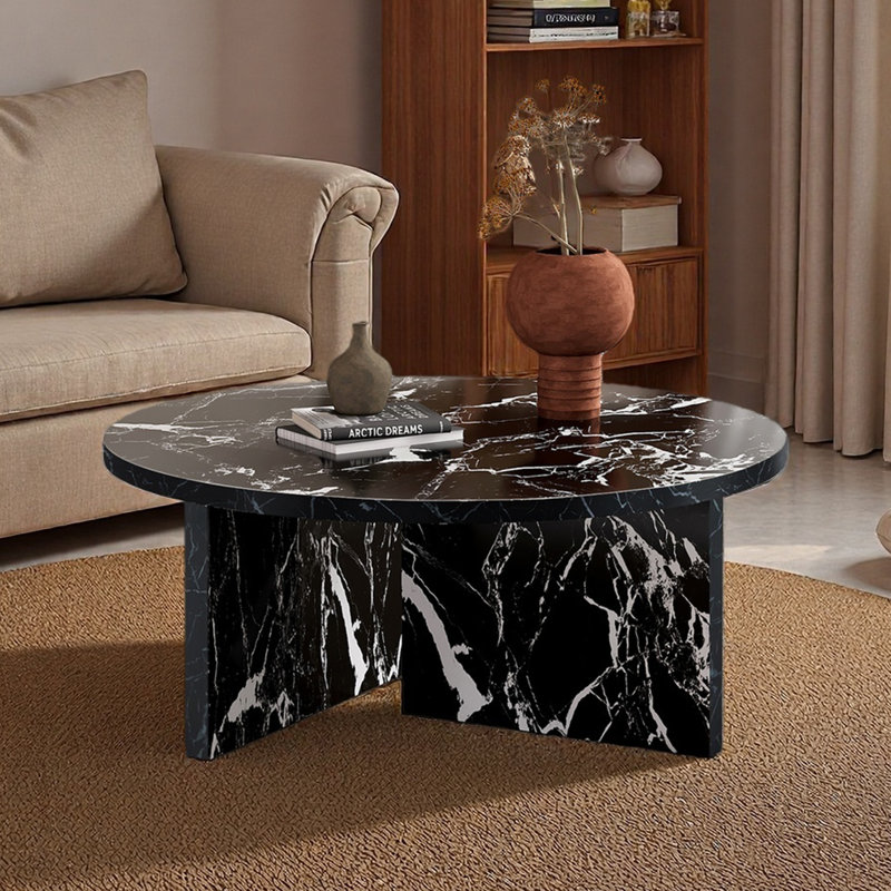 Table basse et centre Nordic, Noir / blanc