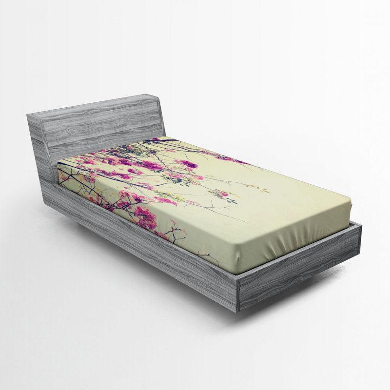 Microfiber Floral Fitted Sheet, Twin XL Fitted Sheet