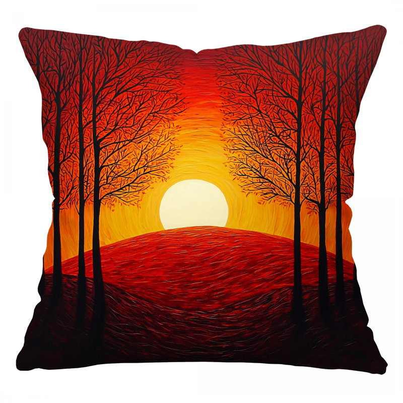 Sunset Throw Pillow, Nature Cotton Twill Pillows, Square 18"
