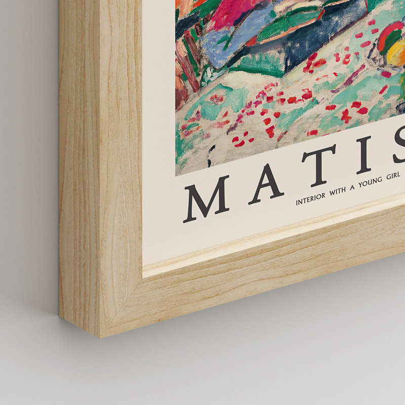 Matisse abstraite botanique encadrée sur papier, impression de 4 pièces, Naturel, H 16 po x l 12 po