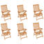 Chaise de jardin en bois de teck massif avec coussins-63514433