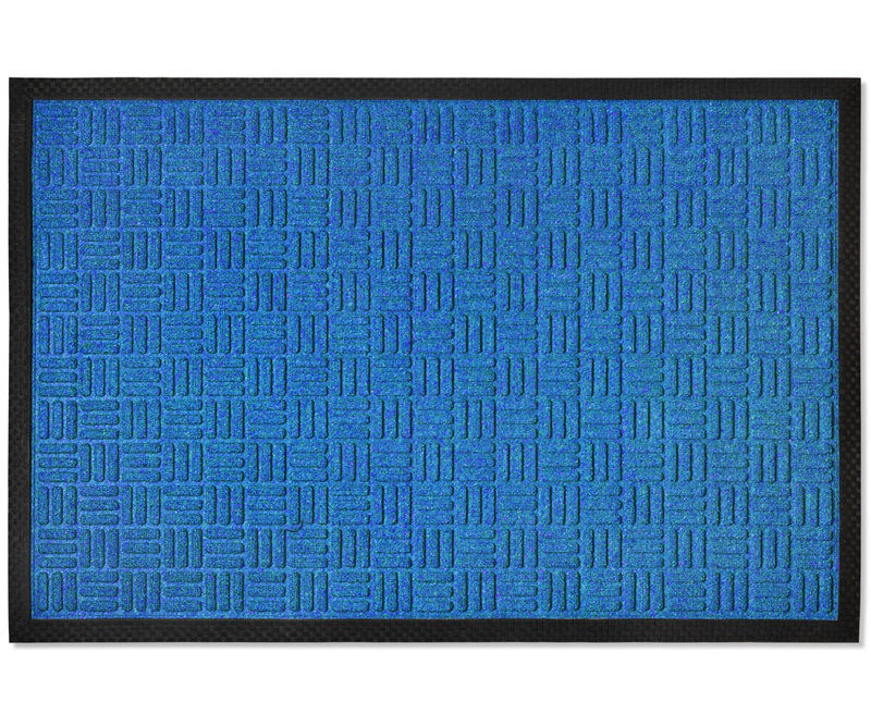 Tapis d'entrée antidérapant Fordville, Bleu, 24" W x 36" L