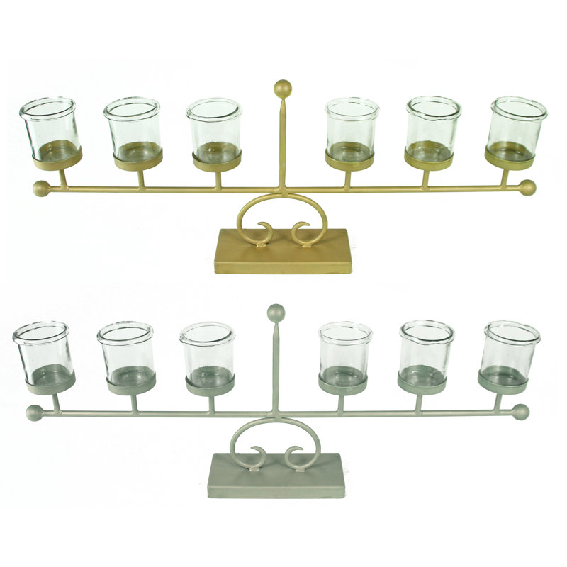 Candélabre en métal tasse en verre