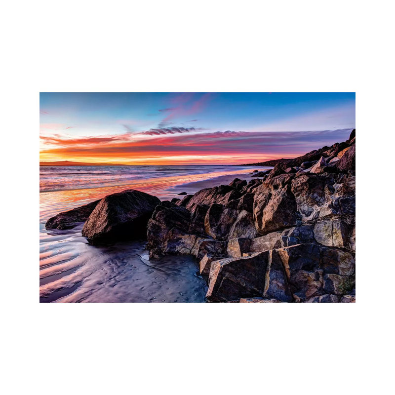 Rock Formations On The Beach At Sunrise, Baja California Sur, Mexico - Wrapped Canvas Print, 20.32 cm H x 30.48 cm W