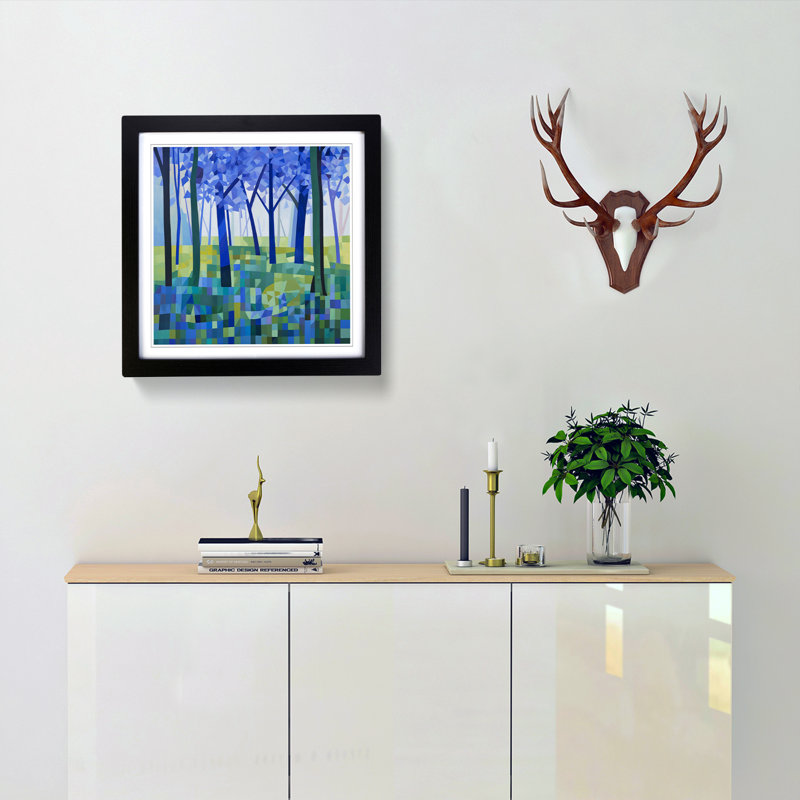 Single Picture Frame Print on Wood, Black
