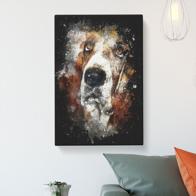 Basset Hound - Wrapped Canvas Painting, 76cm H x 50cm W x 3cm D