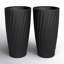 Boynton 24 Inch Tall Planters, Tree Planters with Shelf Insert, Morden Large Round Plant Pots Containers for Indoor/Outdoor Use-2089657992-2089657991