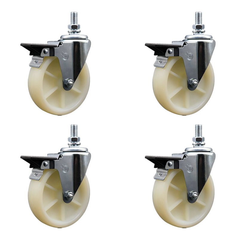 ½ Inch Threaded Stem Caster with Brake