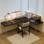 Bureau noir en bois massif en forme de L-108304573-108304570