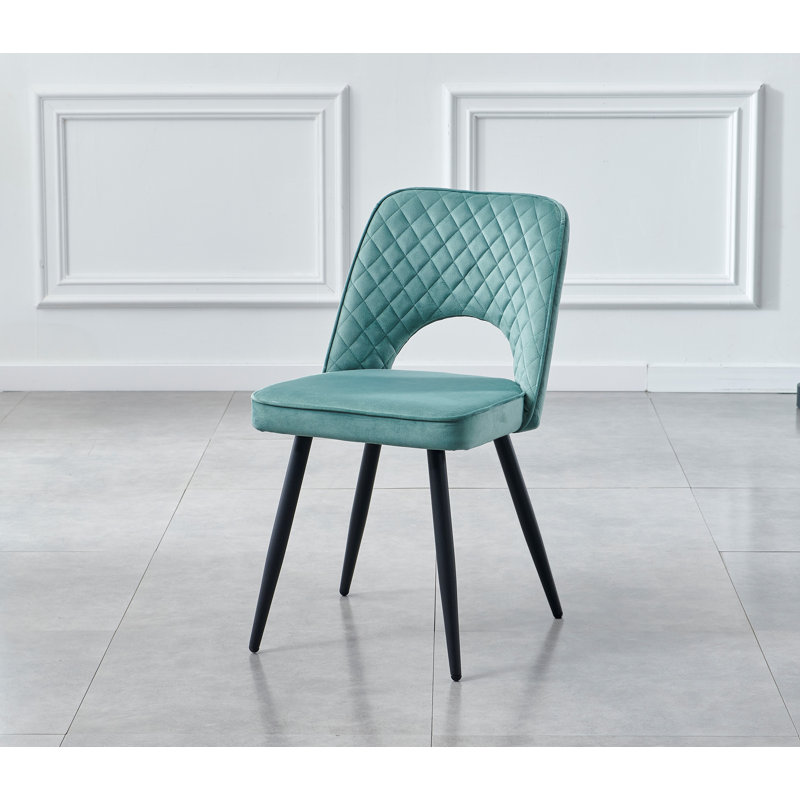 Asfand 50cm H Velvet Upholstered Side Chair, Teal
