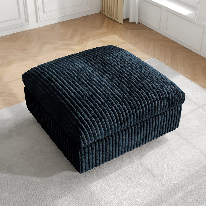 Canapé modulaire rembourré avec repose-pieds, Noir, noir, noir, noir