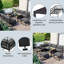 Grey Adjustable Reclining Outdoor Garden Sofa Set with 4-Position Backrest, Full Cushions & Aluminum Frame for Patio Balcony