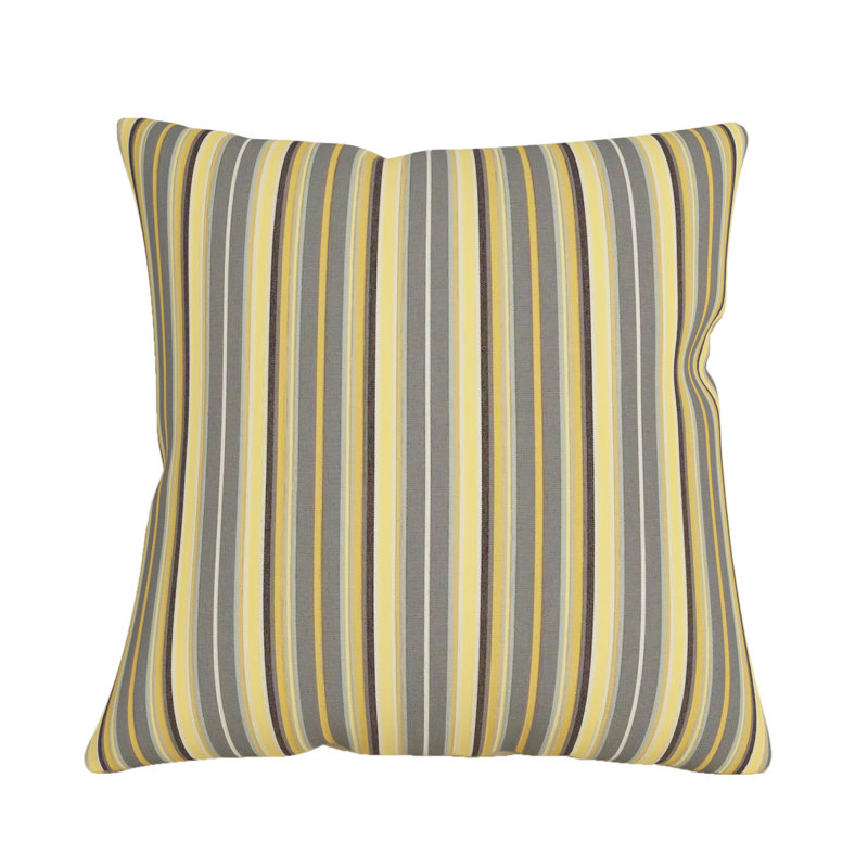 Coussin décoratif intérieur / extérieur Sunbrella®, Brun / gris / jaune rayé