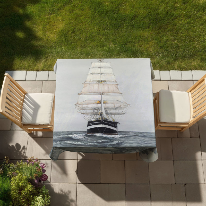 Boat Coastal White Tablecloth | Indoor/Outdoor Home Decor