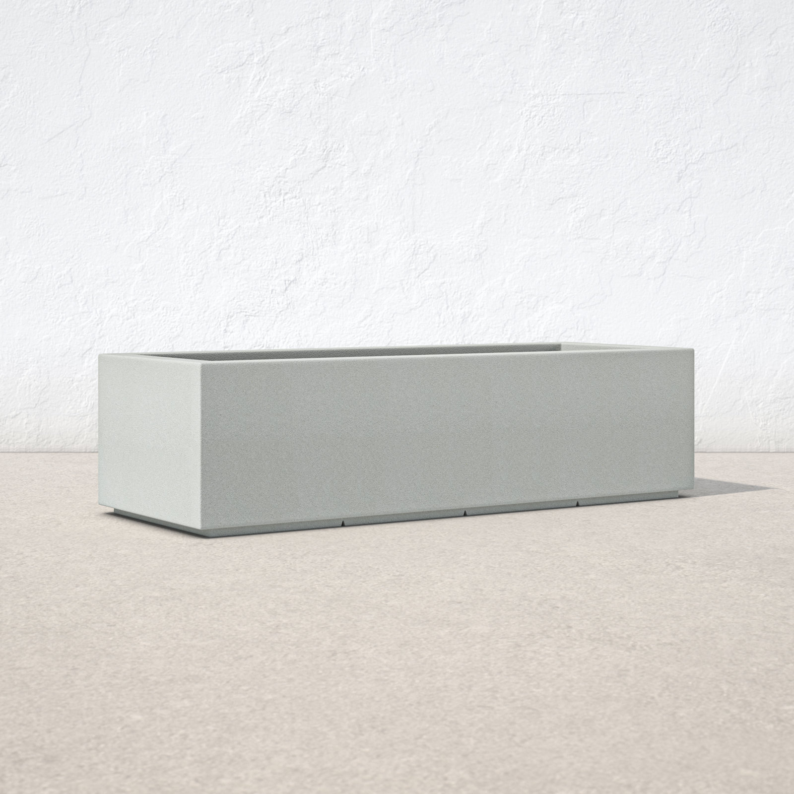 Gita Planter Box, Concrete Gray, 12" H x 46" W x 17" D