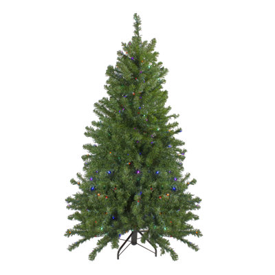 10' Pre-Lit Medium Canadian Pine Artificial Christmas Tree - Multicolor LED Lights