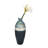 Glass Vase Modern Decorative Accent with Textured Band and Curved Silhouette for Contemporary Interiors and Stylish Design Enhancements in Living Room or Entryway Display Arrangement-1507726760