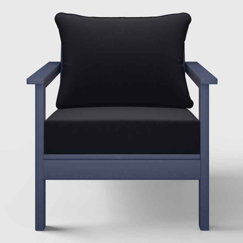 Chaise profonde avec coussins (ensemble de 2), Marine, Noir, noir, noir, noir