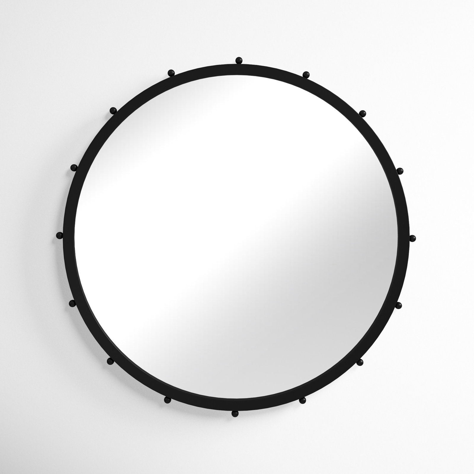 Weston Metal Round Mirror, Black, 37.6" x 37.6"