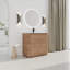 Meuble-lavabo autoportant contemporain avec lavabo en céramique blanche et 2 portes à fermeture douce-1237167491