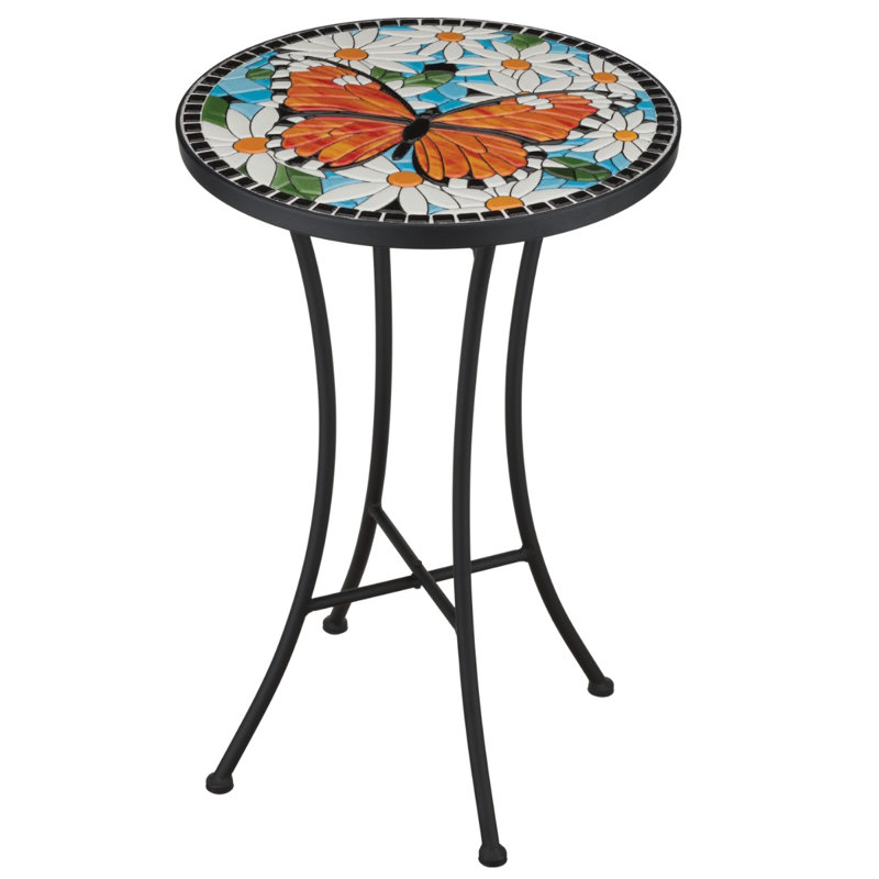 Support pour plante en mosaïque, Papillon
