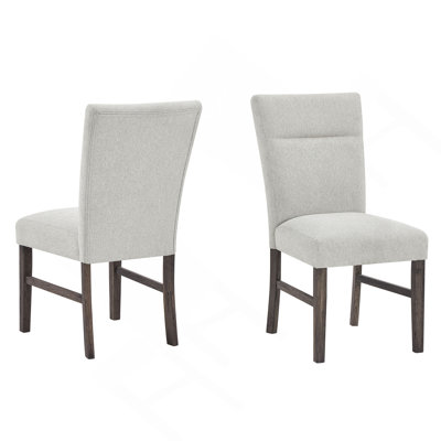 Modern Gray Upholstered Dining Chairs, Set of 2