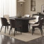 Ensemble de table de salle à manger 62,99 "avec 6 chaises pour la cuisine, le bar et le salon-236843663-236843659