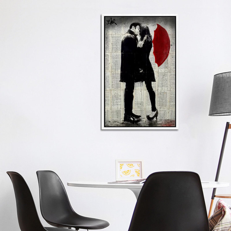 Winter's Kiss by Loui Jover - Print on Canvas, 101.6 cm H x 66.04 cm W, White Framed Canvas