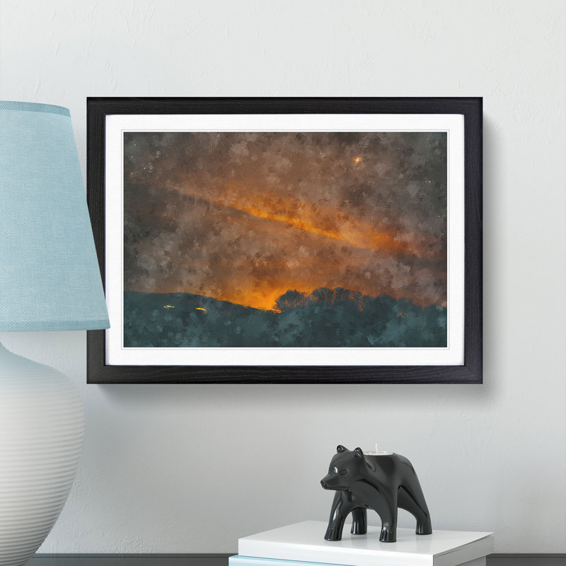 Orange Sky - Picture Frame Graphic Art Print, 45cm H x 63cm W x 2cm D, Black Framed